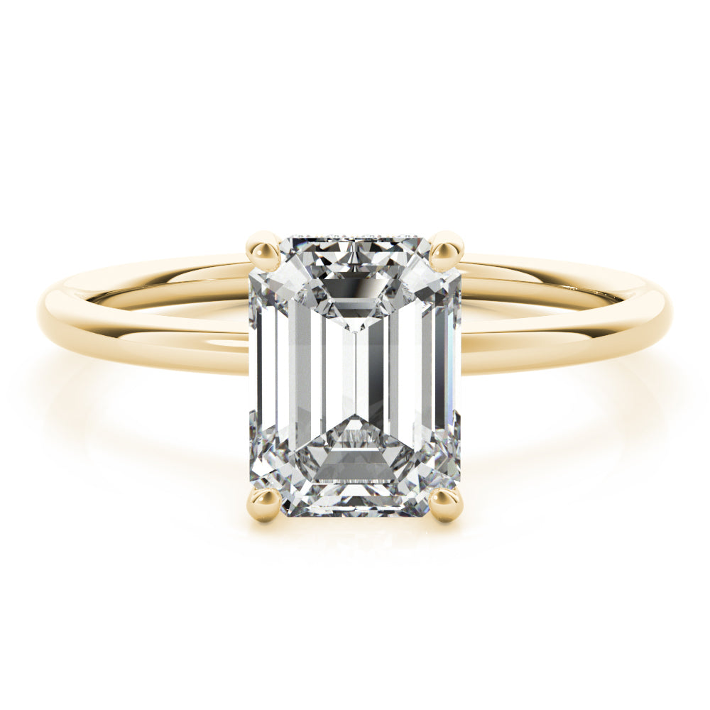 Madilyn Emerald Lab Grown Diamond Solitaire Engagement Ring IGI Certified-VIRABYANI